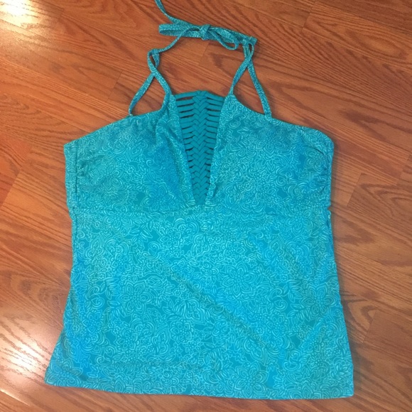 Swim Turquoise Tankini Top Strappy Front Halter Neck Poshmark